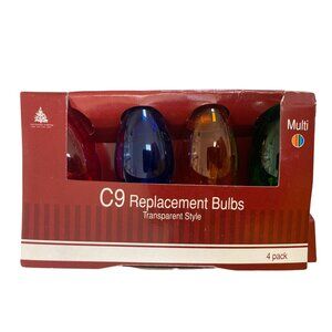 C9 Replacement Bulbs Transparent Multi-Color 4-Pack
